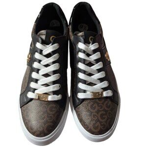 G by Guess Los Angeles Womens Brown Logo Lace Up Round Toe Sneaker Size 9.5 NWOB
